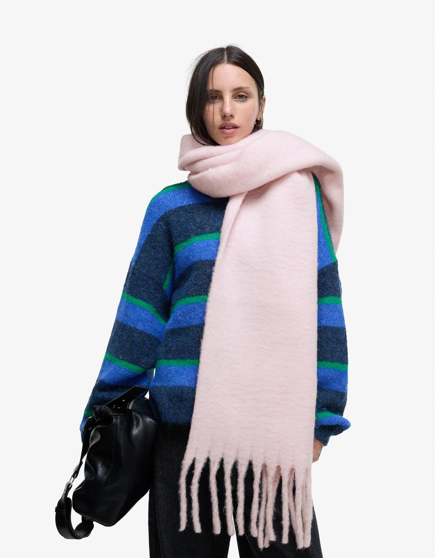 Solid-coloured scarf-Pink