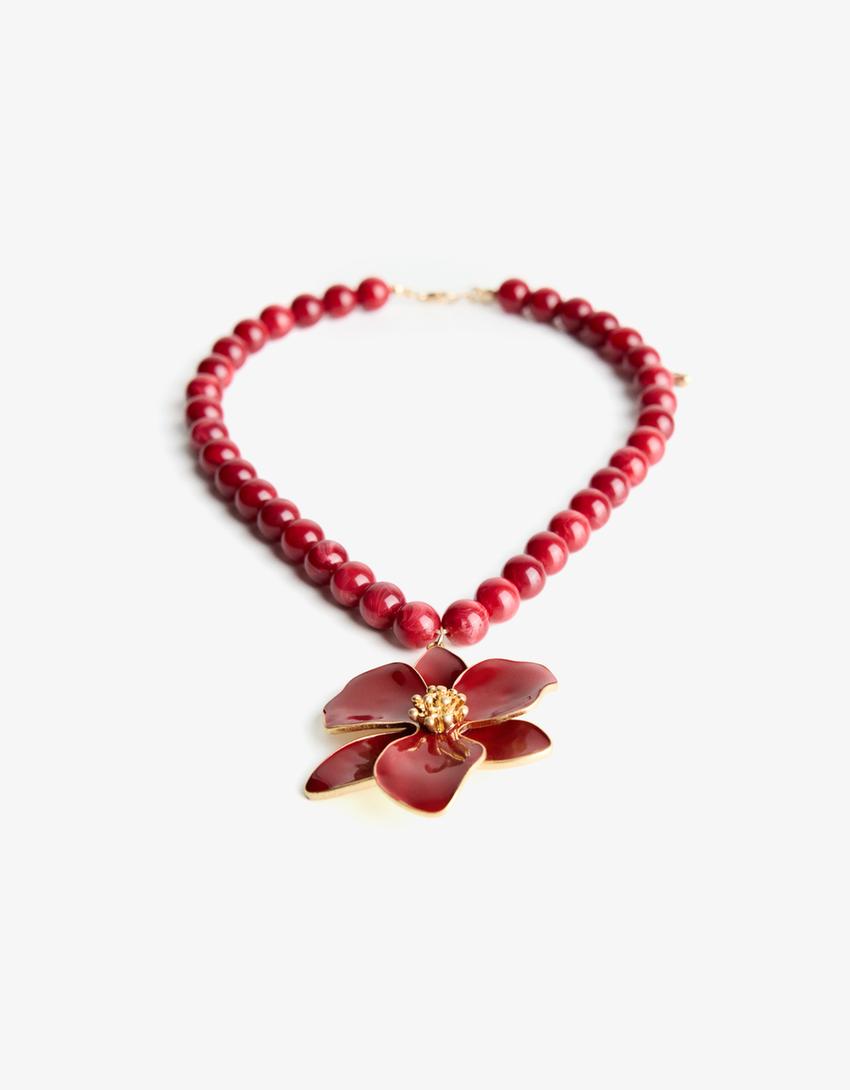 Collar flor-Burdeos-1