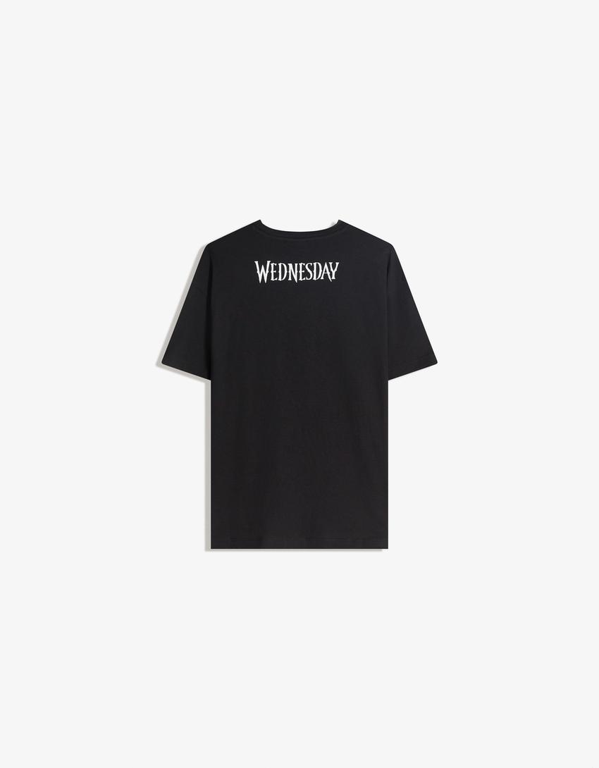 Wednesday short sleeve print T-shirt-Black