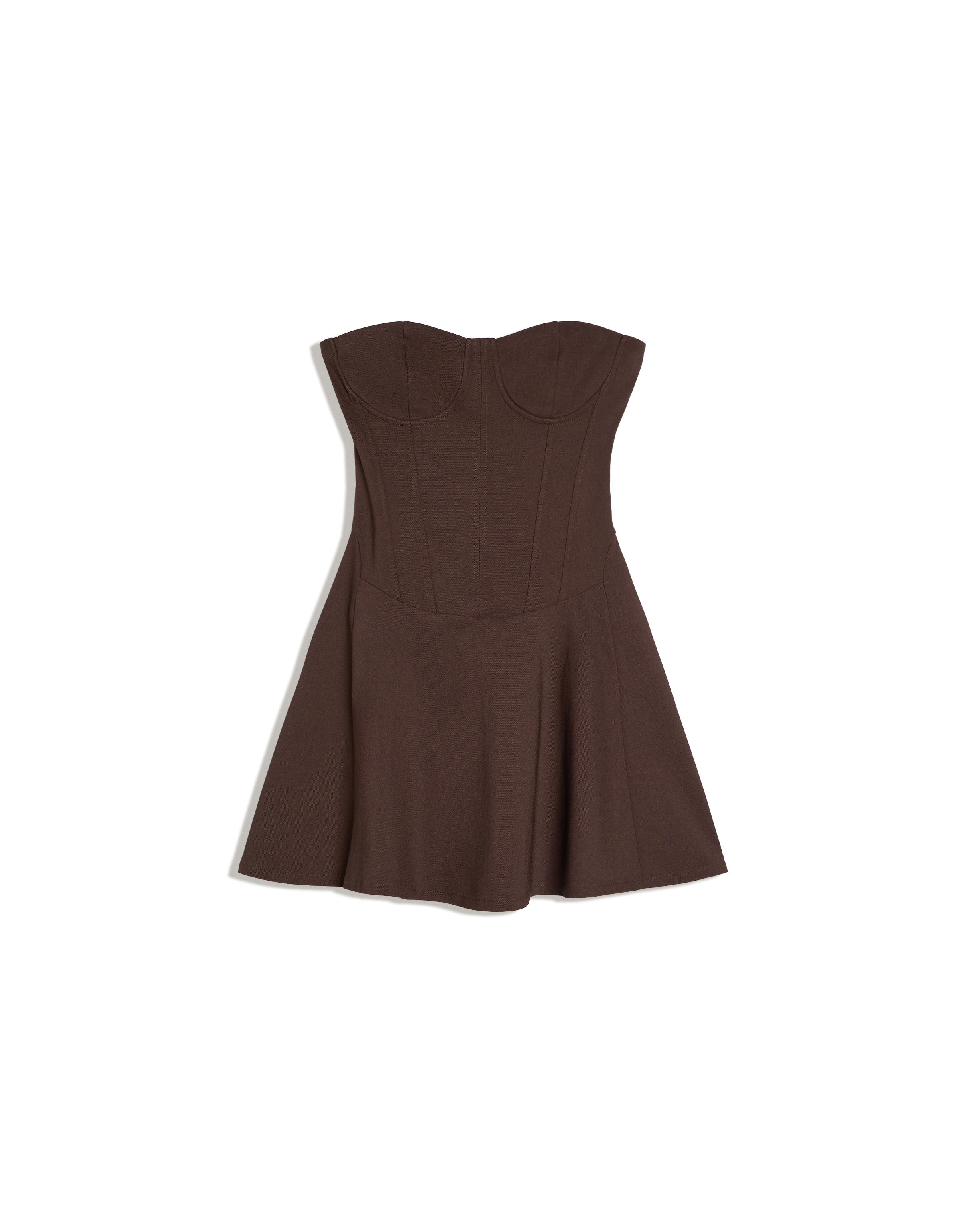 Bandeau mini dress — Brown