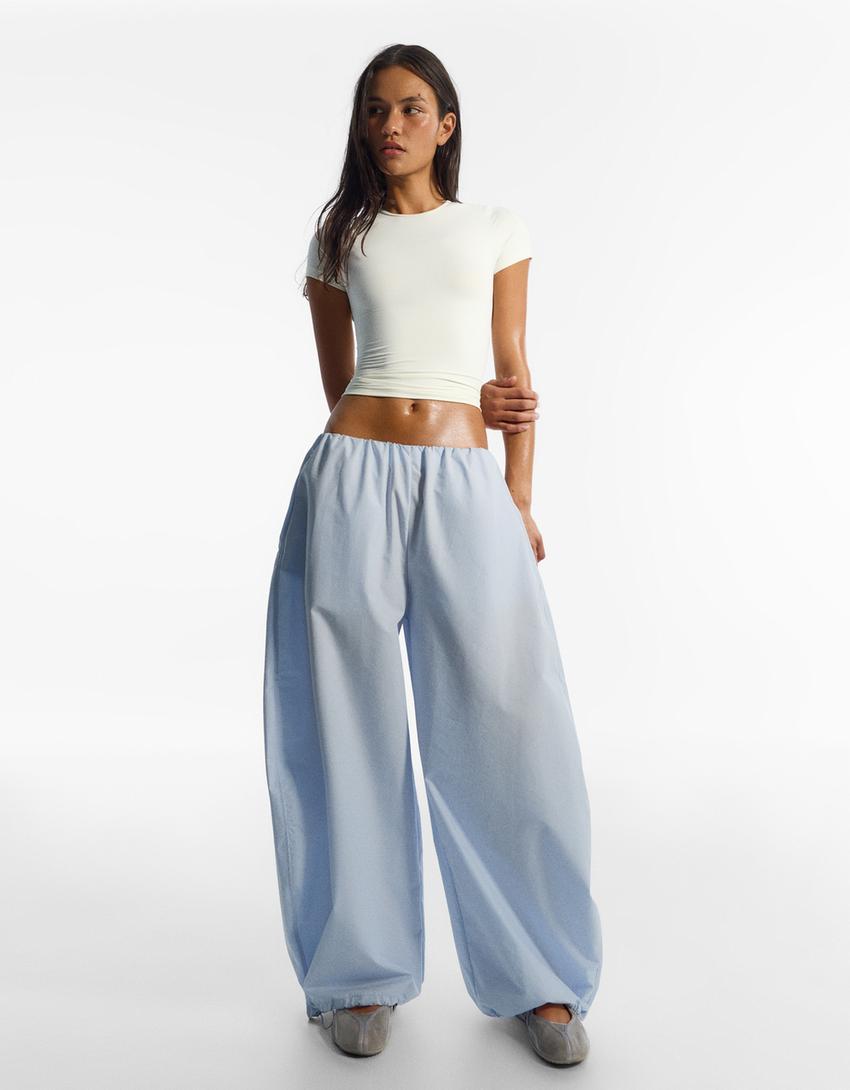 Kısa kollu teknik tişört-Beyaz