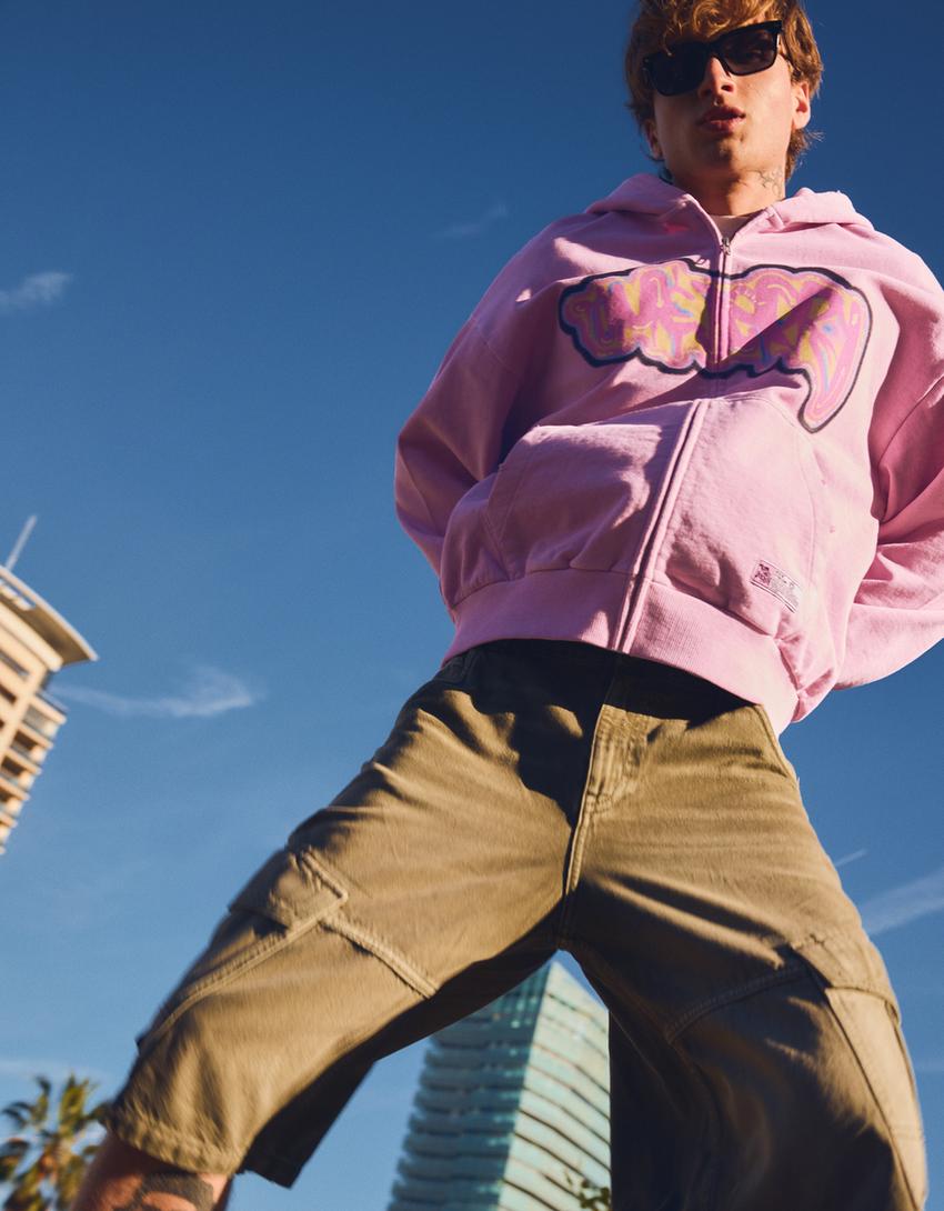 Sweatshirt mit Reißverschluss Tom & Jerry-Weiss