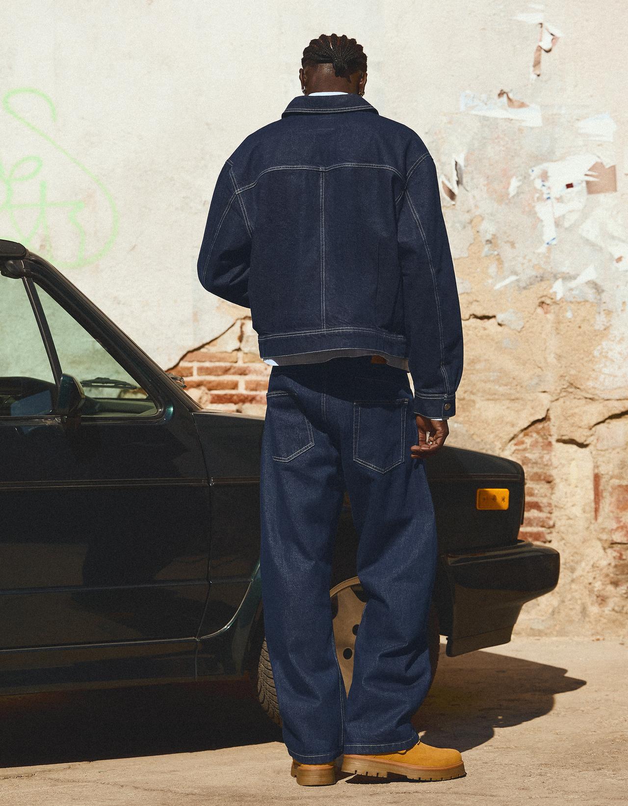 Denim bomber jacket — Navy
