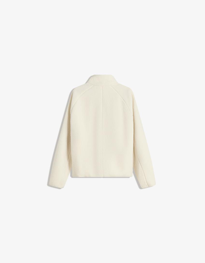 Faux shearling jacket-Cream