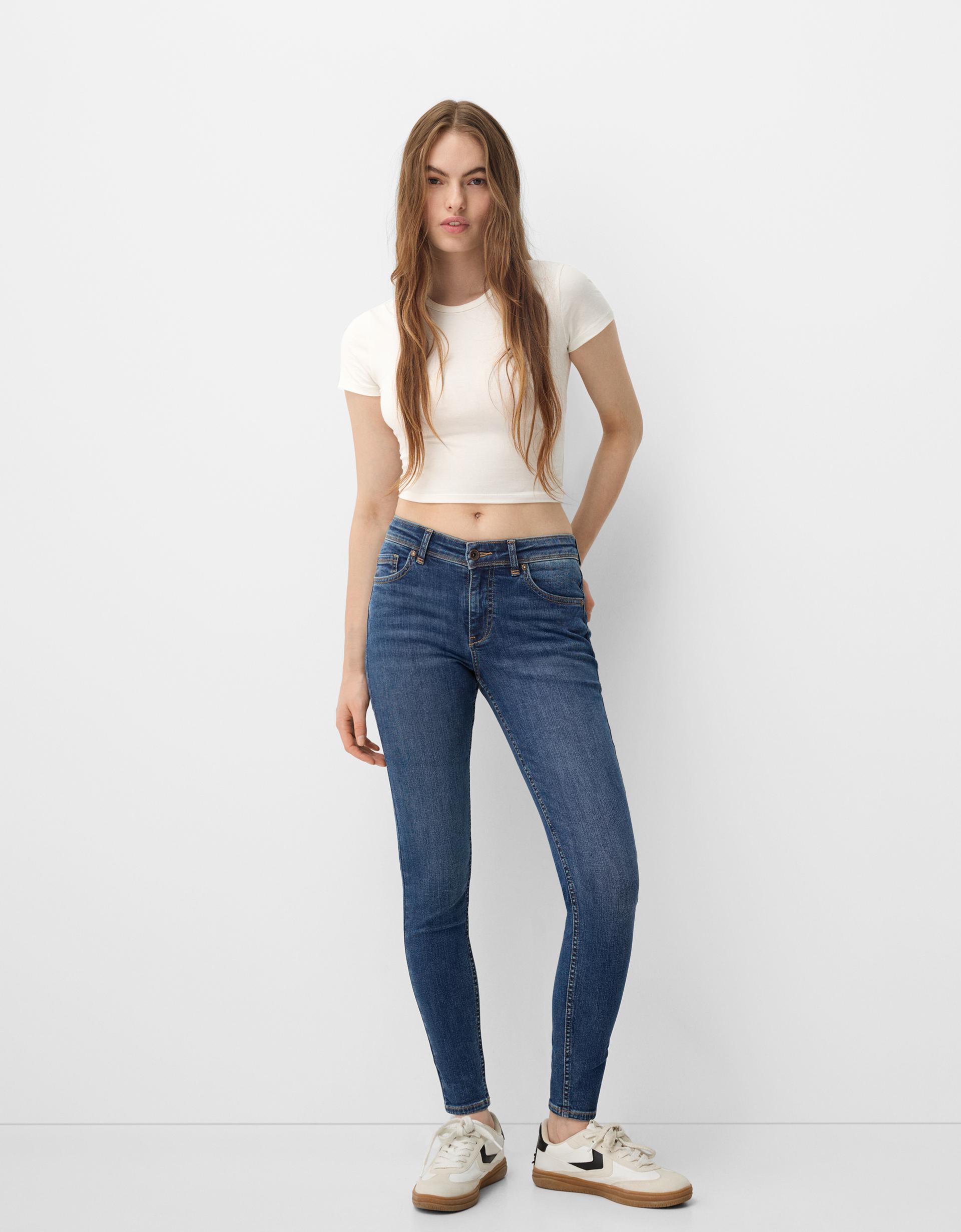 Bershka Top Bershka Pantaloni Ragazza High Waisted Pantaloni Zampa