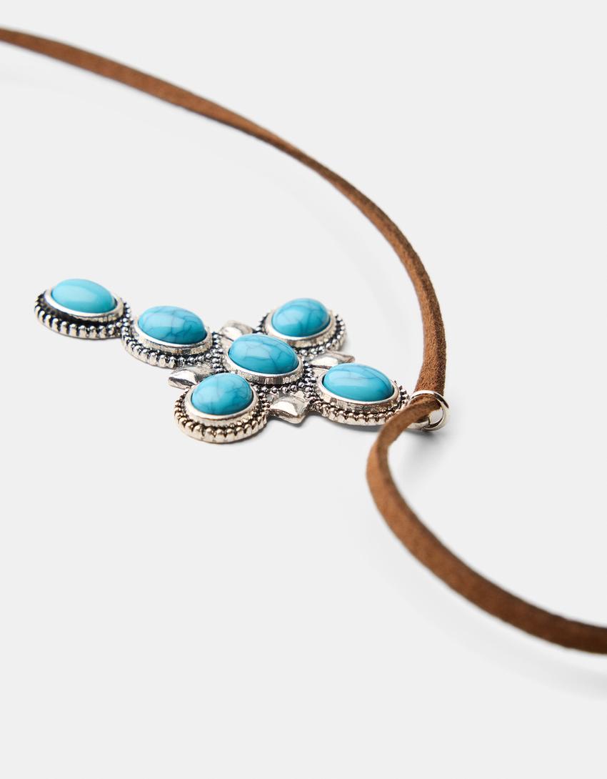 Bohem sembollü kolye-Turkuaz-2