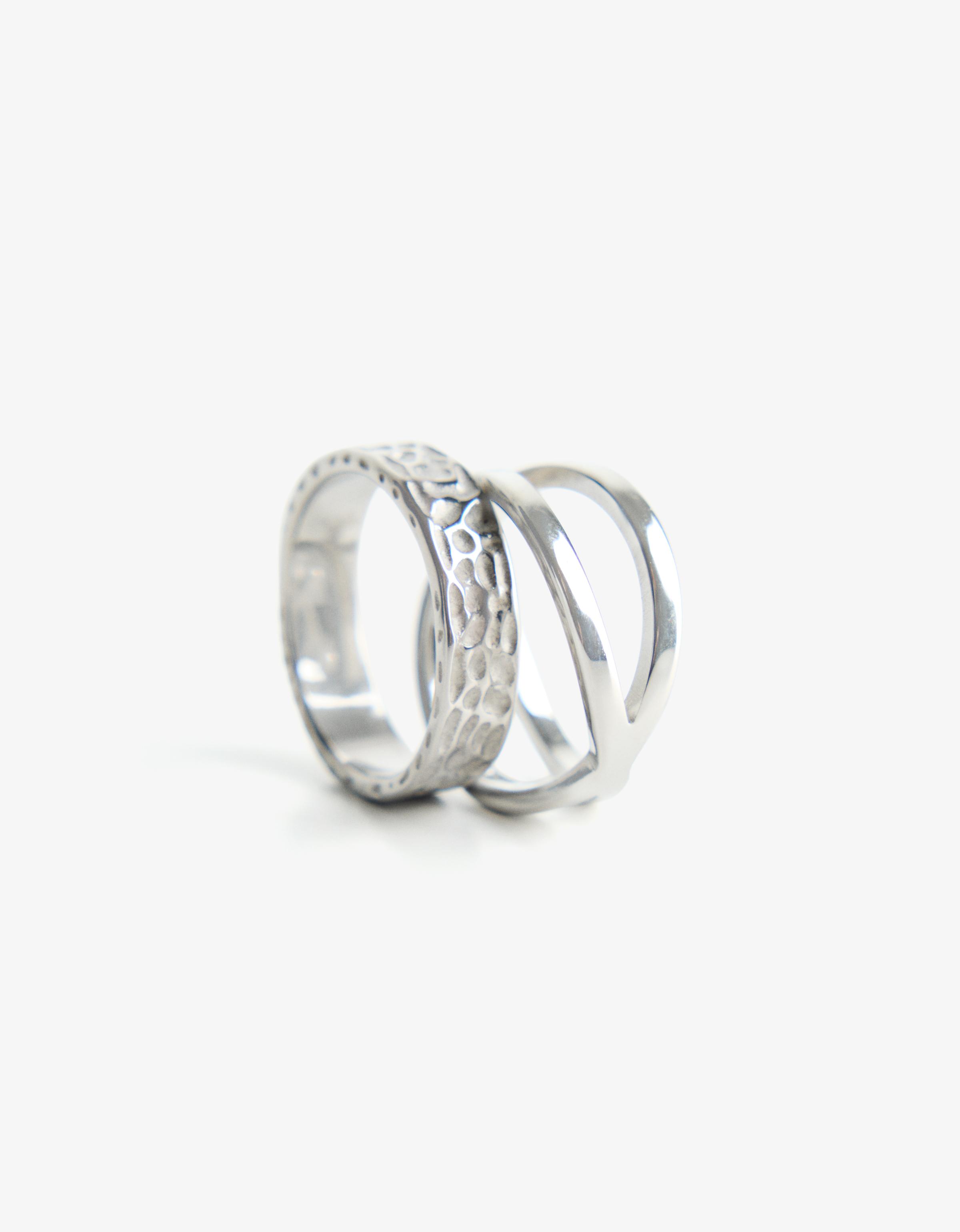 2-pack of rings — Silver