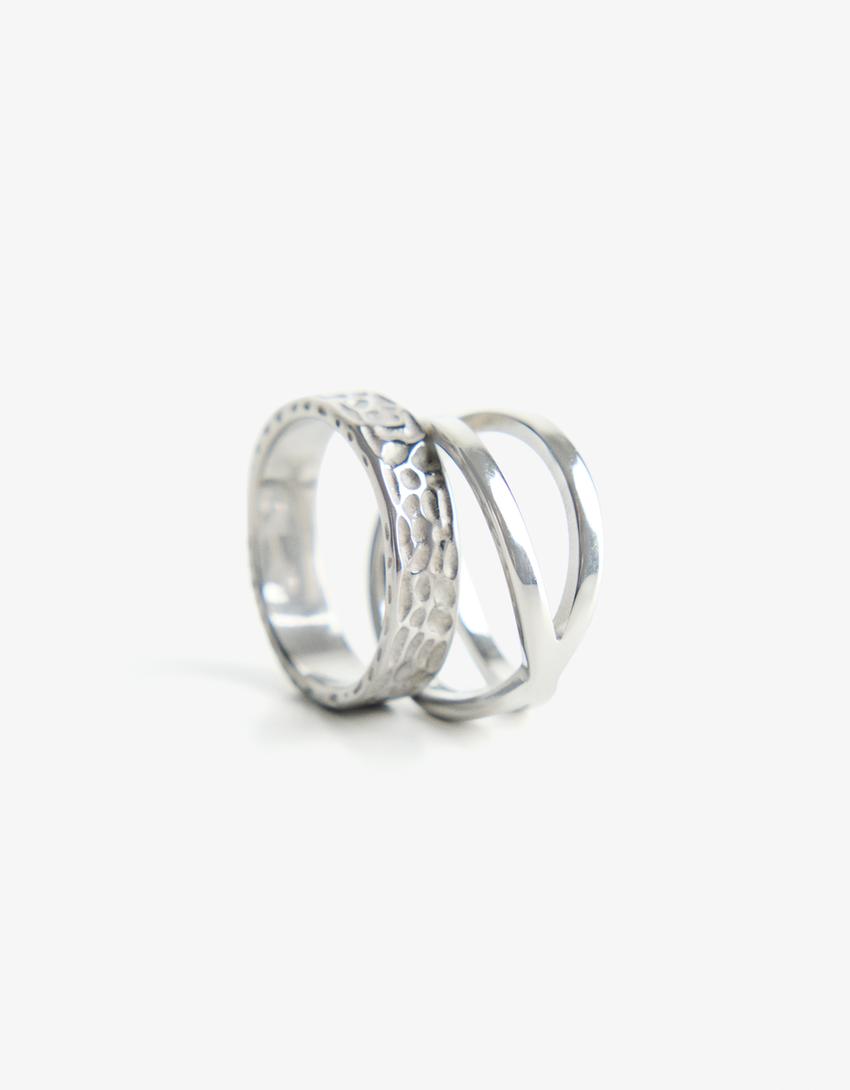 2-pack of rings-Silver