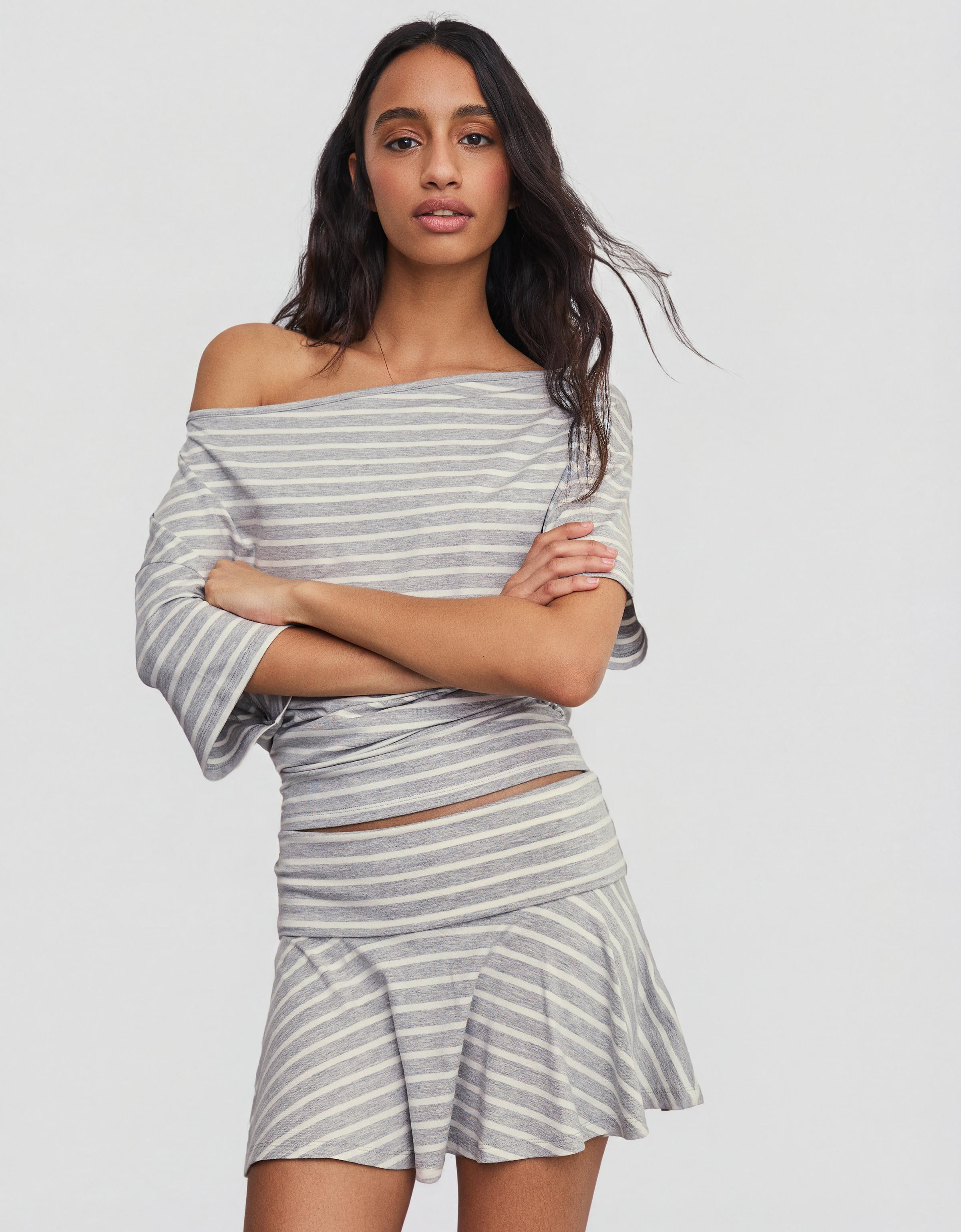 Çift beli volanlı mini etek - Görsel 24