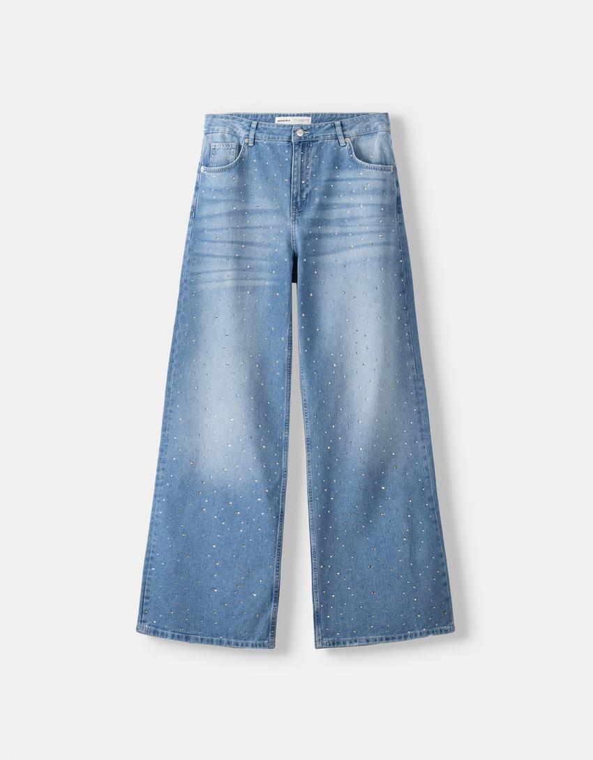 Jean baggy brillant-Bleu lavé-5