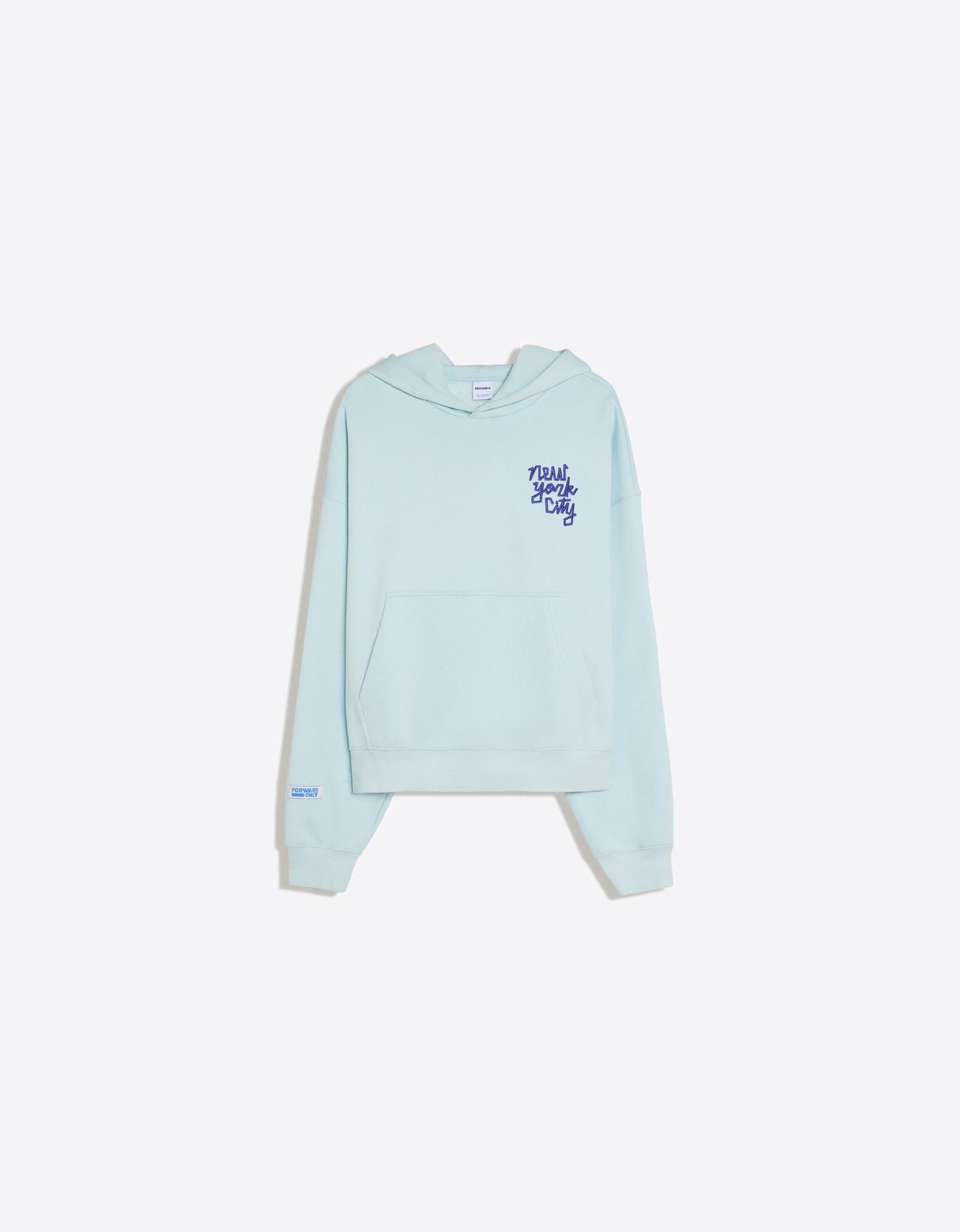 NATHAN WALKER cotton blend hood — Light blue