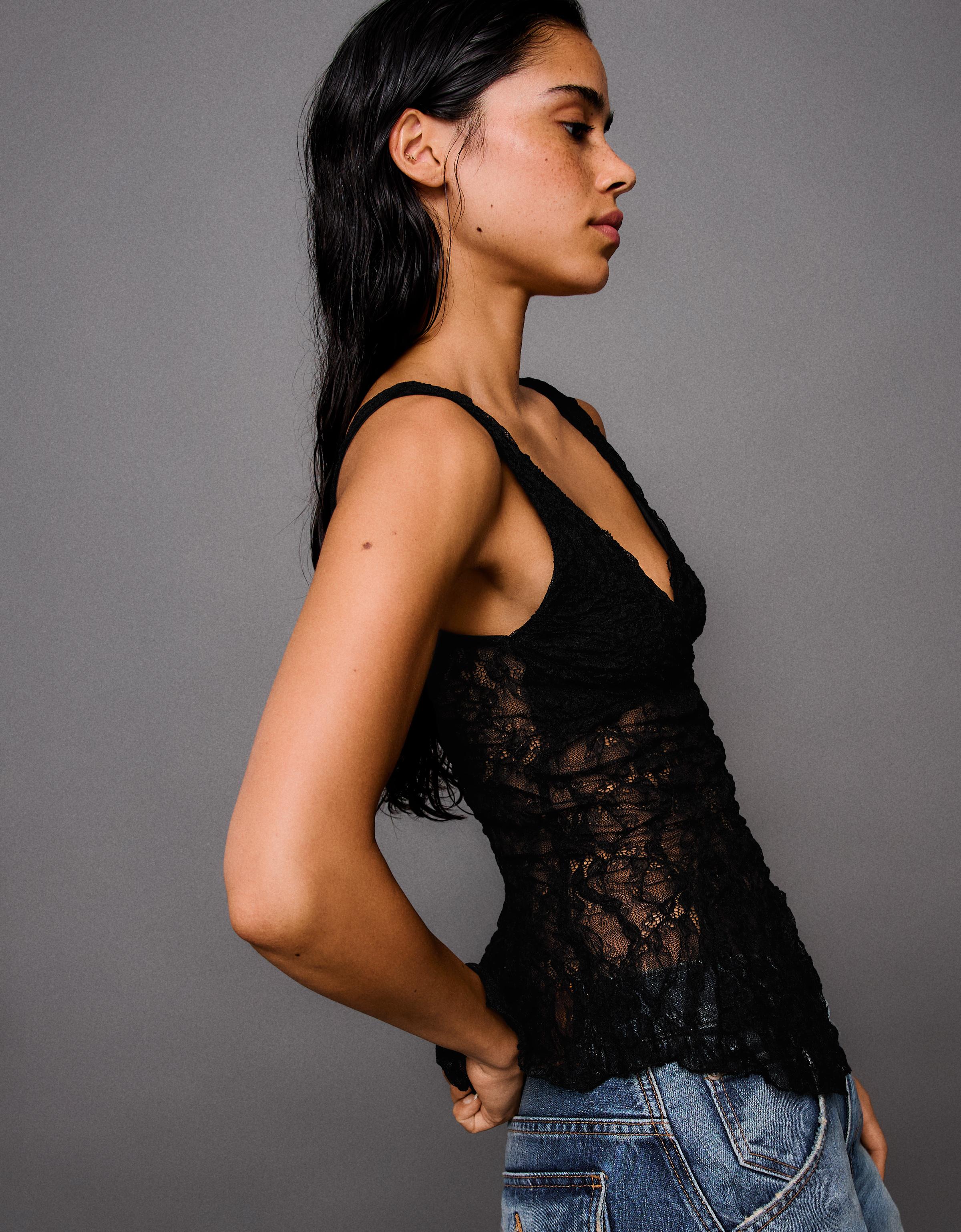 Lace camisole — Black