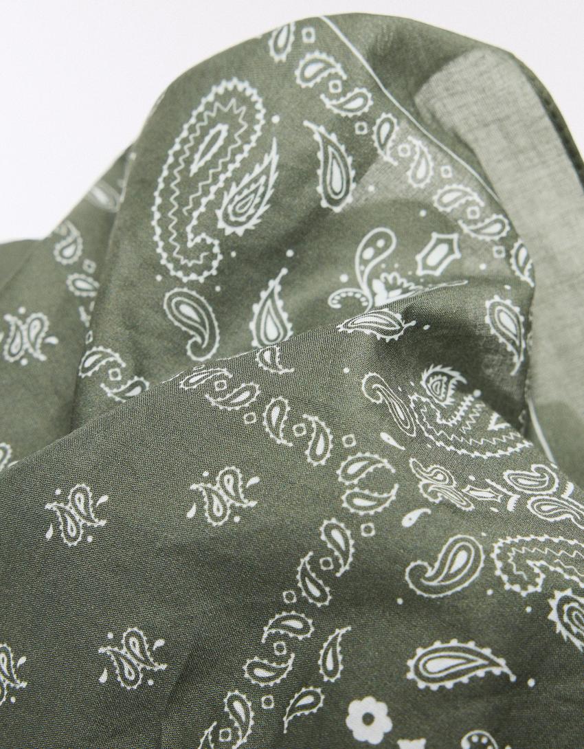Paisley print bandana-Khaki