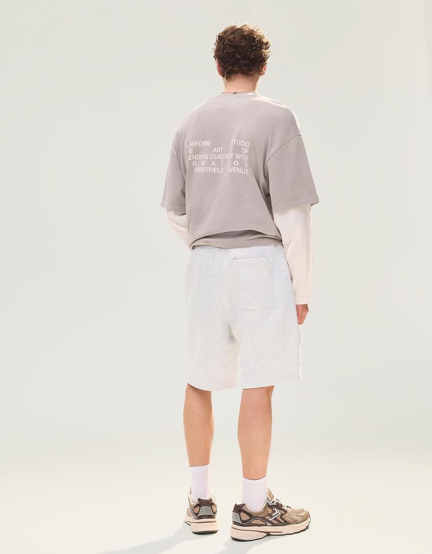 Enkla mjukisshorts-Grå