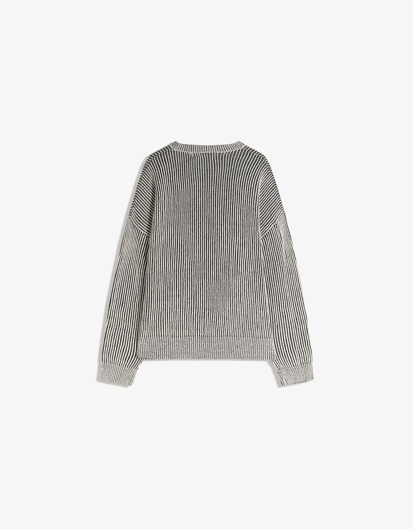 Pullover mit Print-Grau