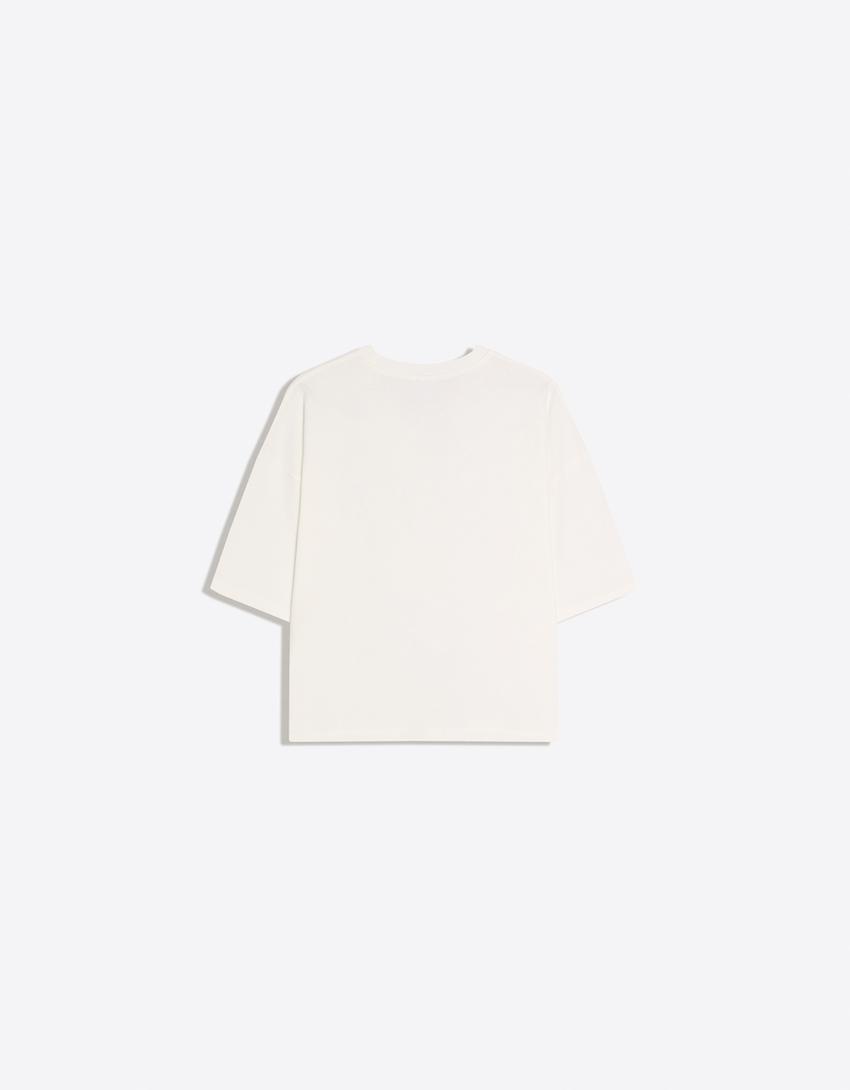 Short sleeve print T-shirt-Off white