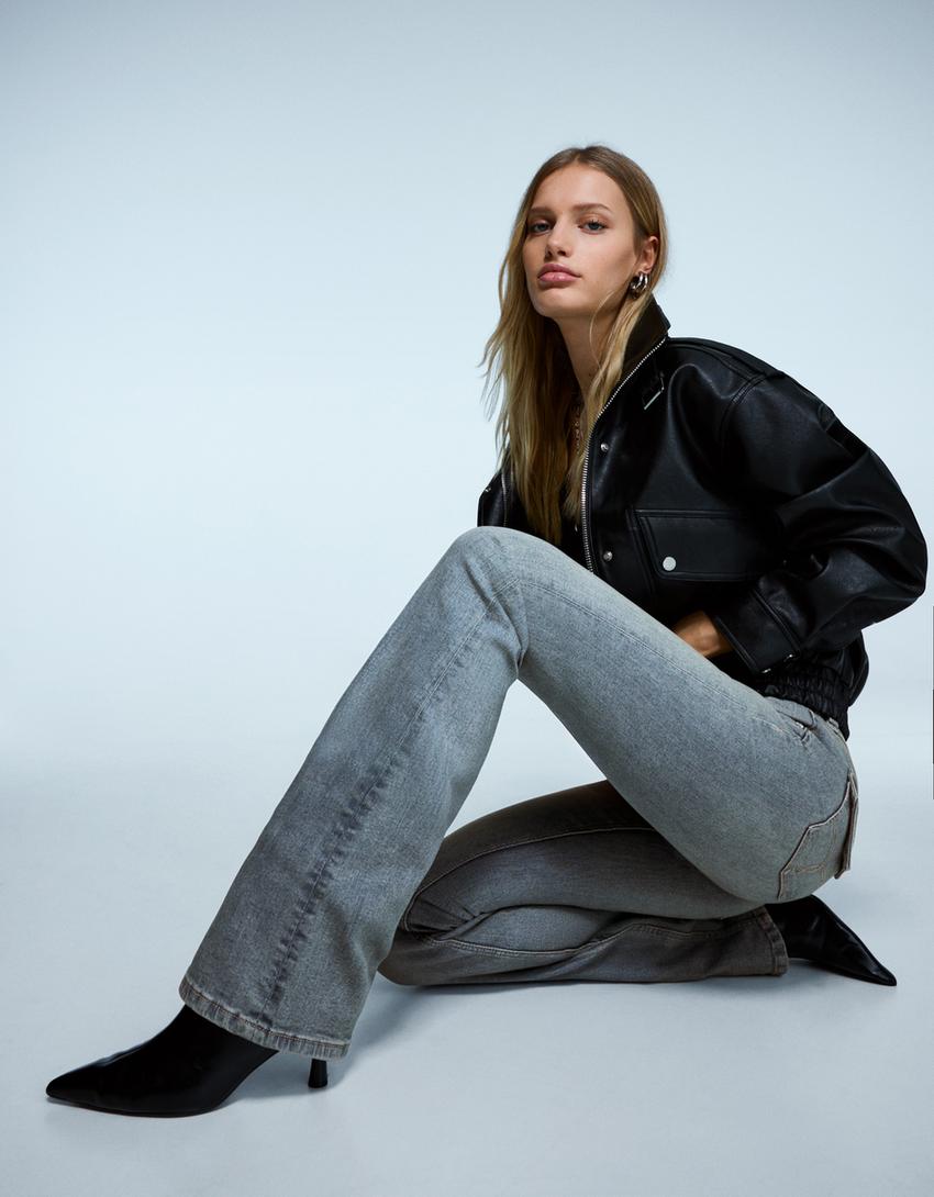 Jeans bootcut flaps-Azul lavado