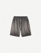 Faded waffle-knit Bermuda shorts
