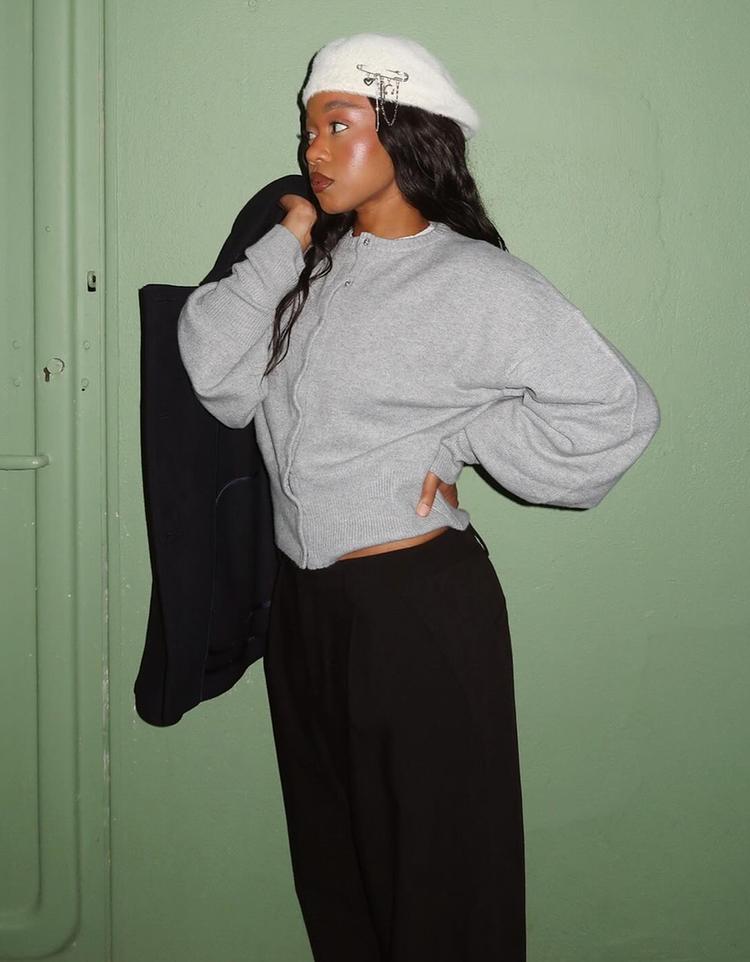 Gilet cintré en maille côtelée