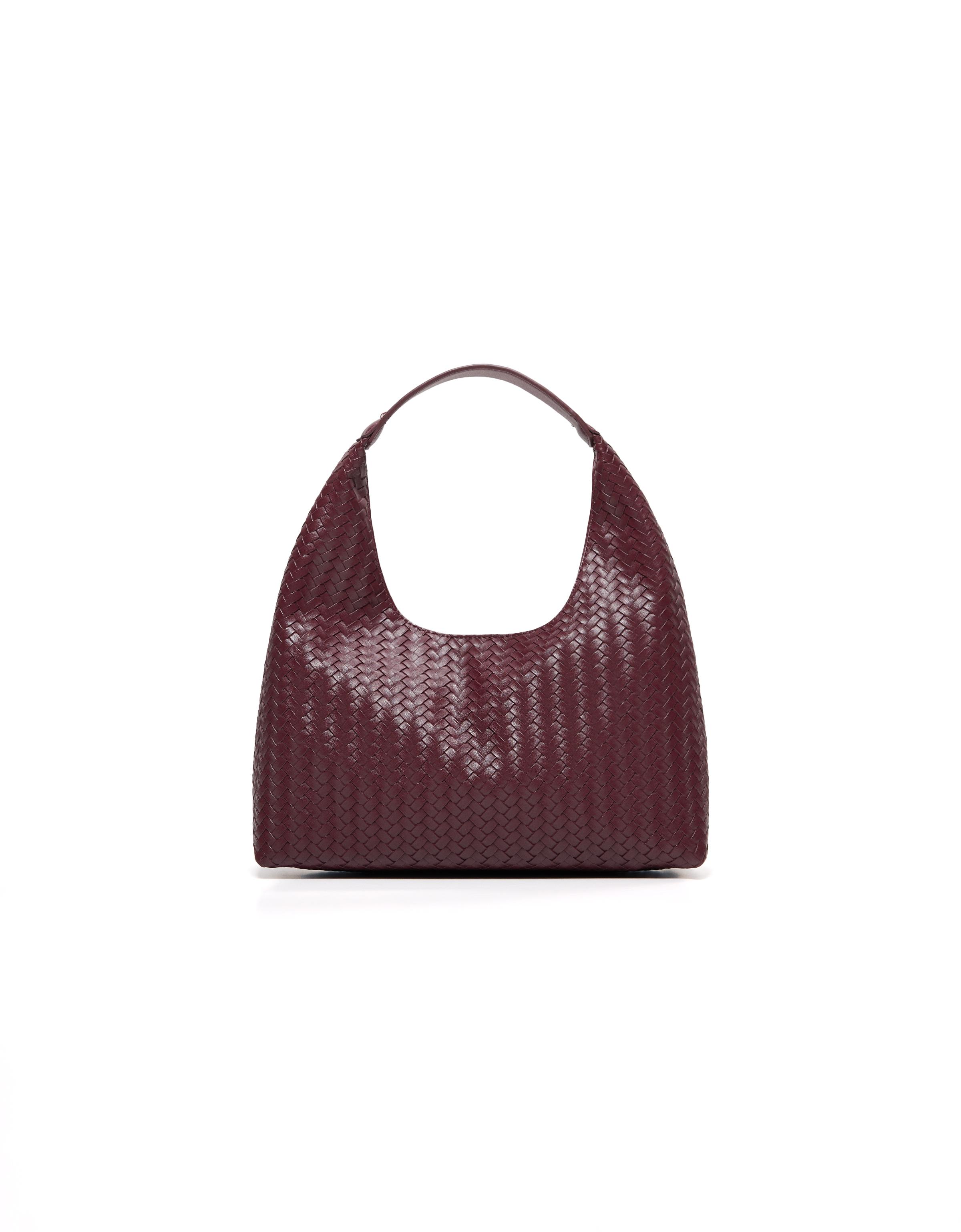 Woven bucket bag — Burgundy (alternate view)