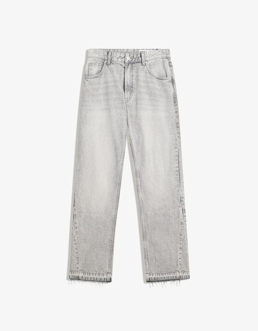 Jeans flare straight-Gris