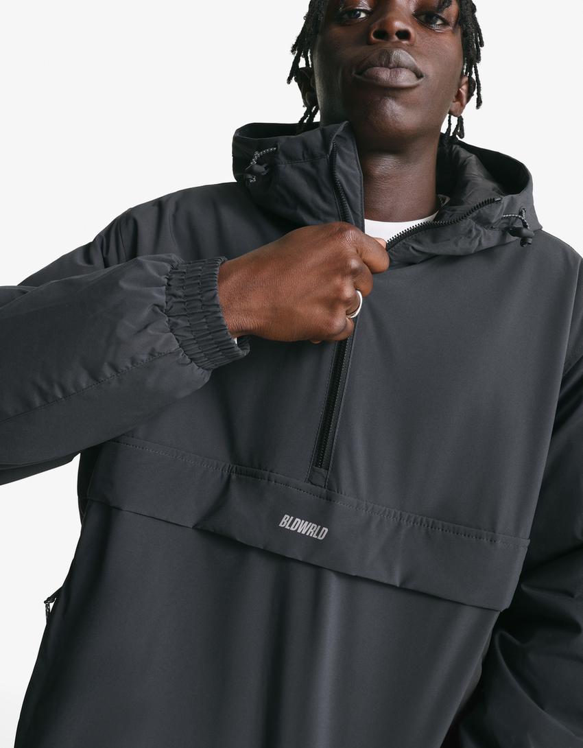 Cazadora canguro acolchada-Gris oscuro