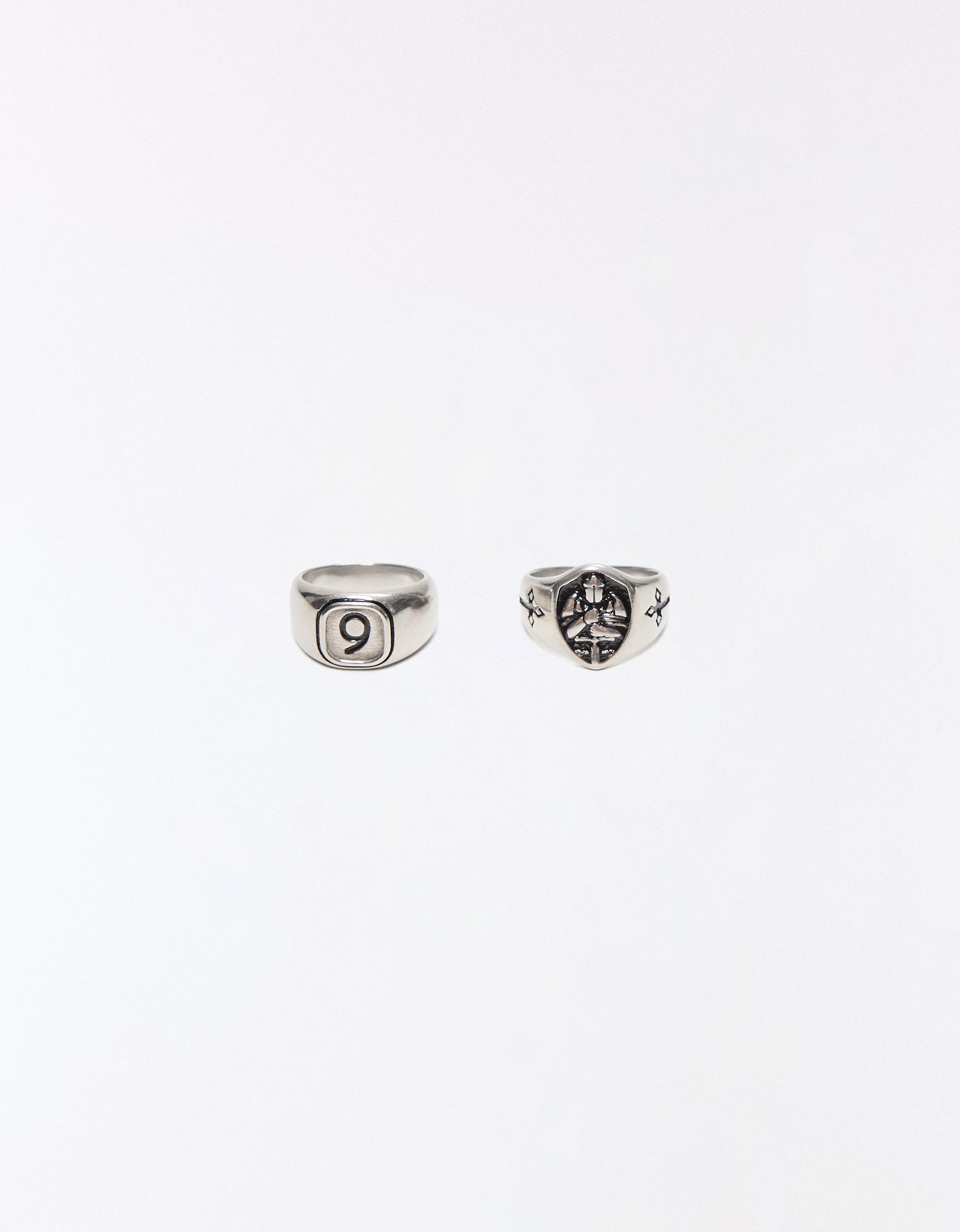 Pack of 2 steel rings — Silver
