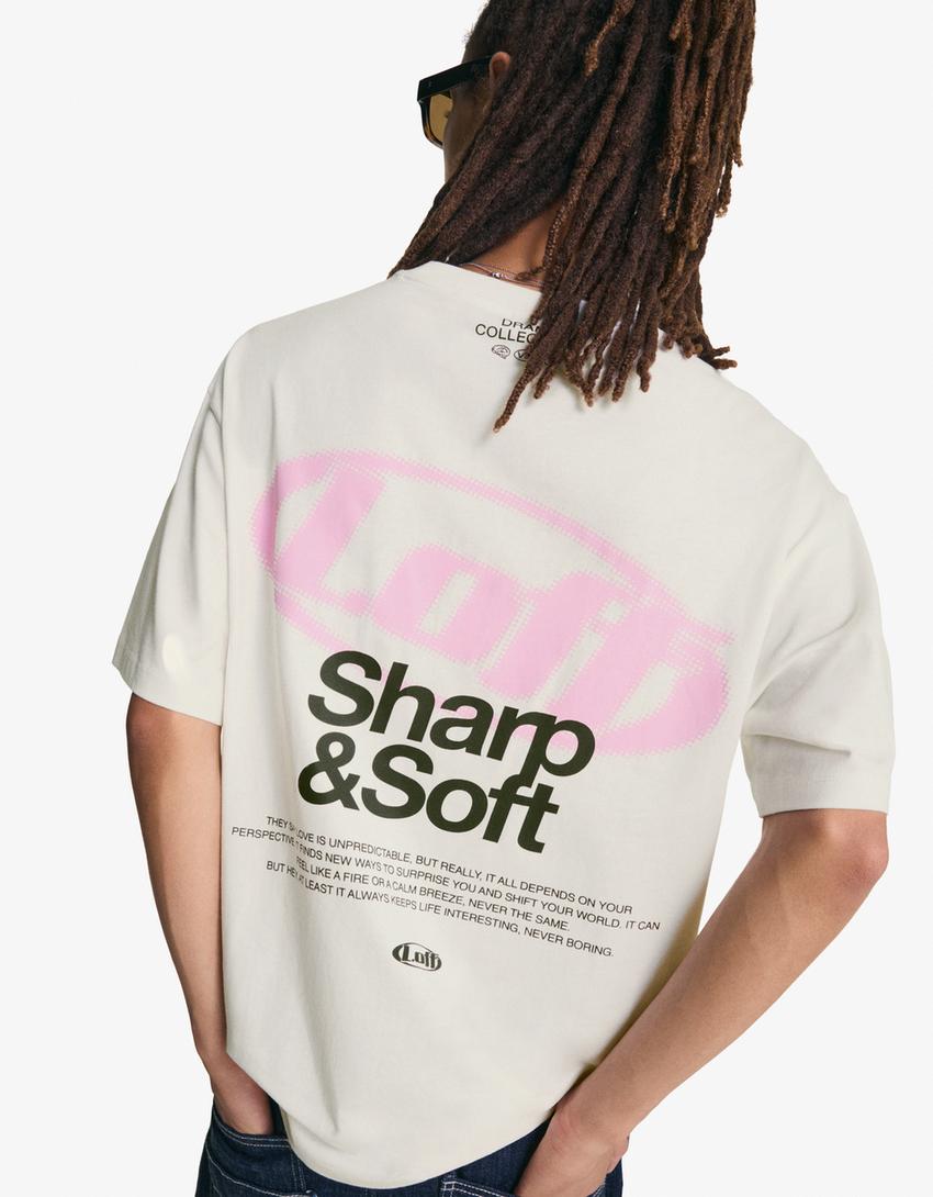 Short sleeve T-shirt with print-White
