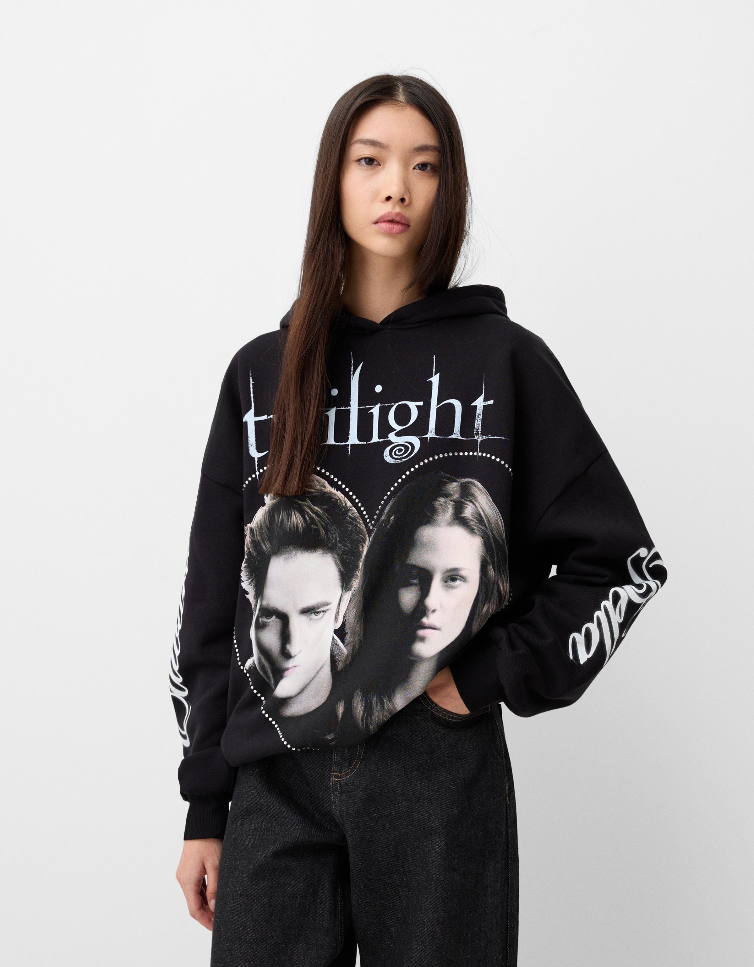 Bershka Hoodie Oversize Twilight Damen L Schwarz