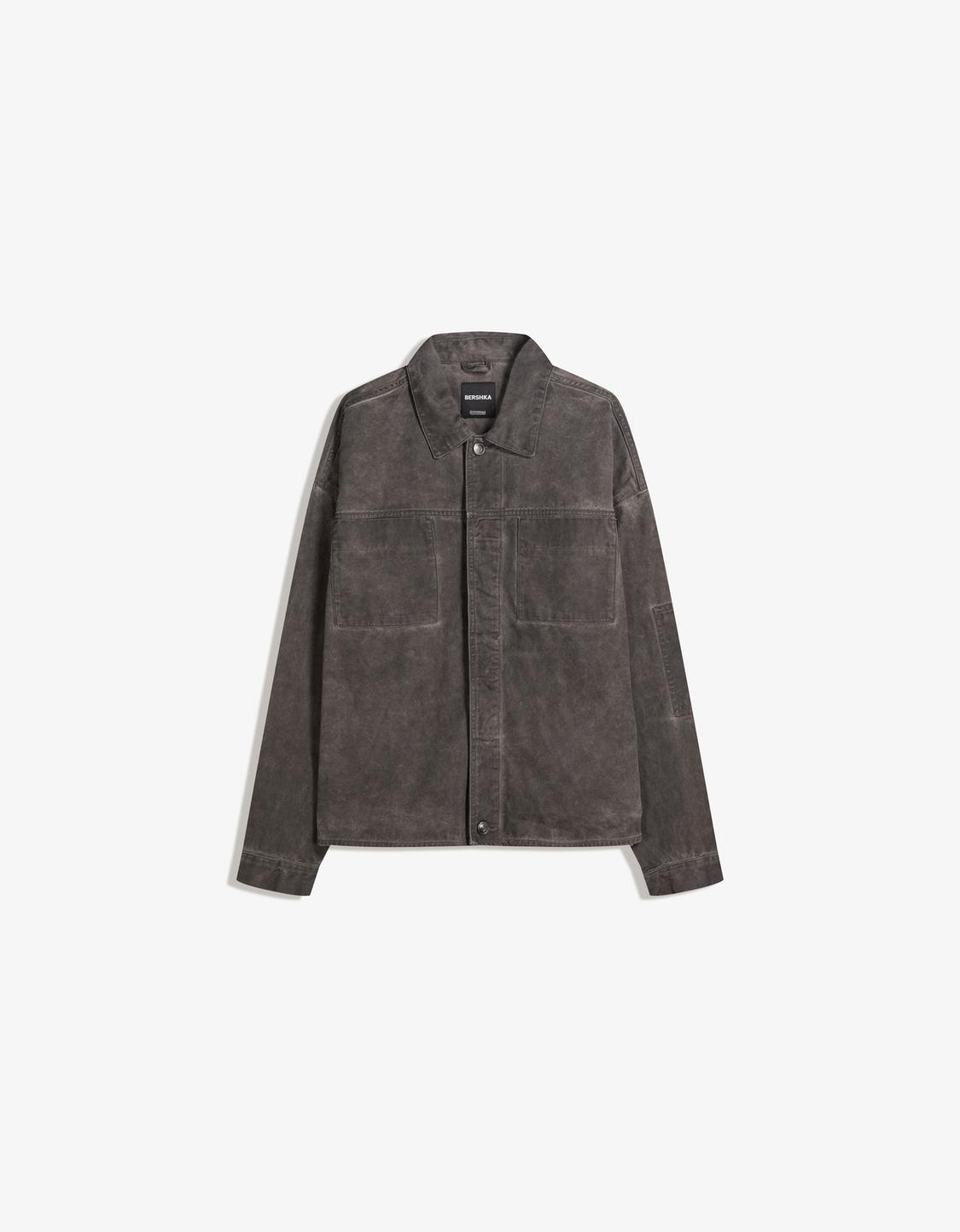 Cropped boxy fit overshirt