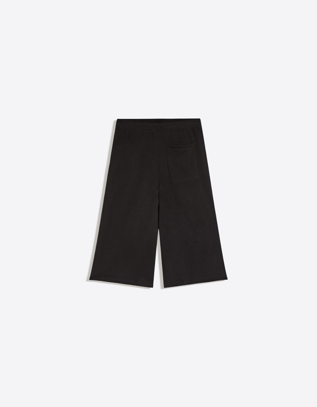 Long plush Bermuda shorts — Black