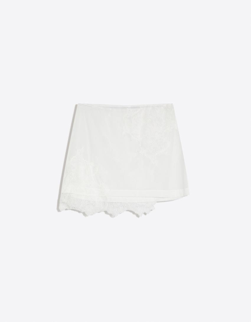 Rok van mesh en kant-Wit