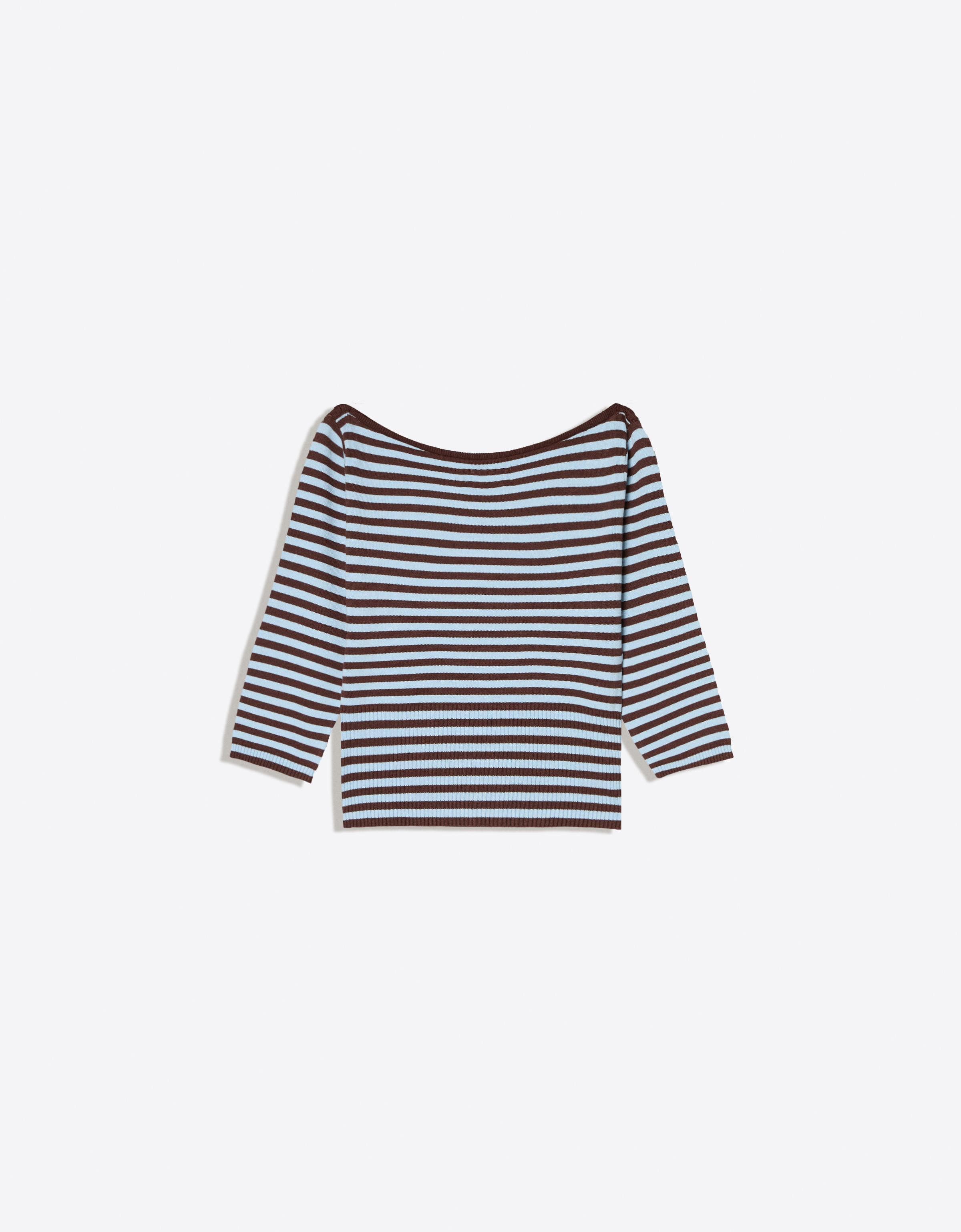 Boat neck jumper — Brown
