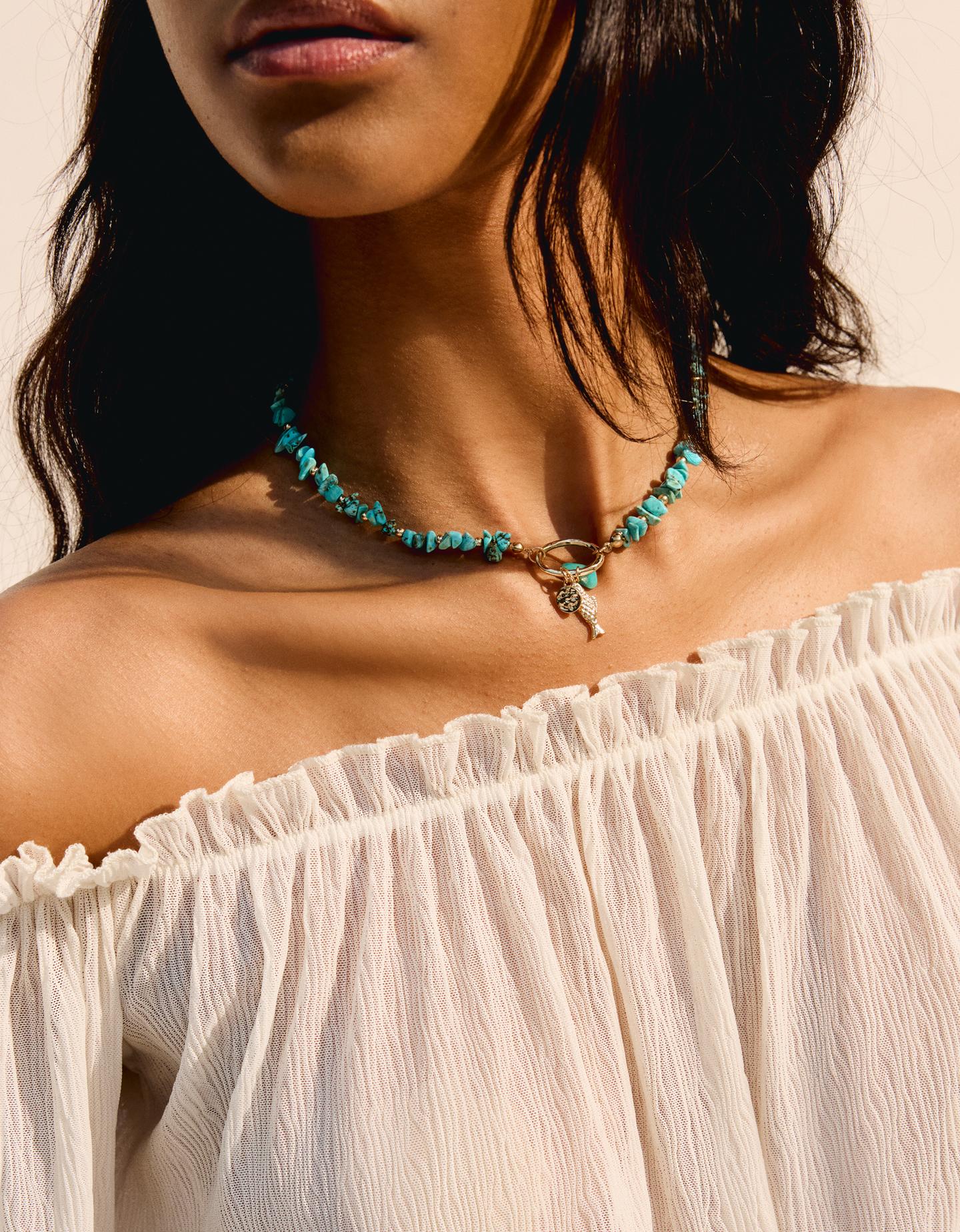 Bershka Zestaw 3 Naszyjników W Stylu Boho Kobieta Złoty