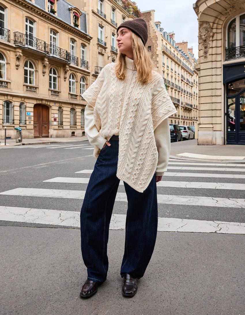 Jersey capa cuello alto trenzado-Arena