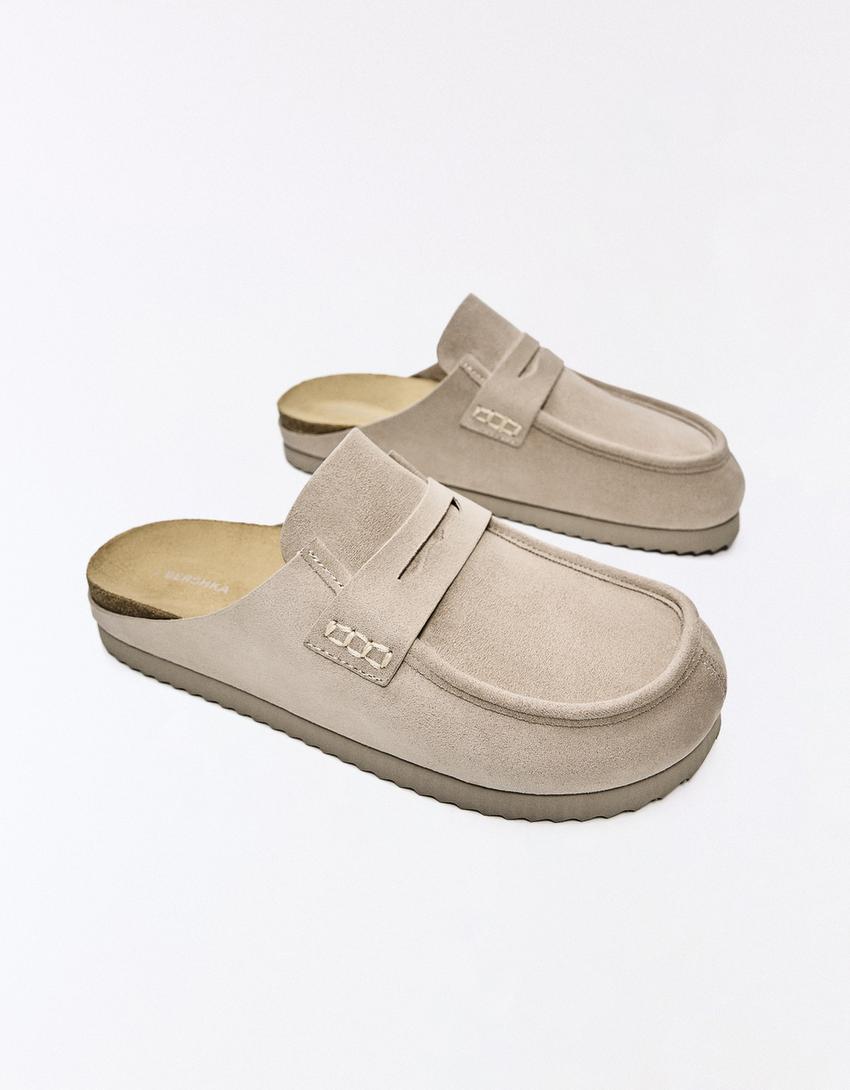 Mules détail masque-Taupe