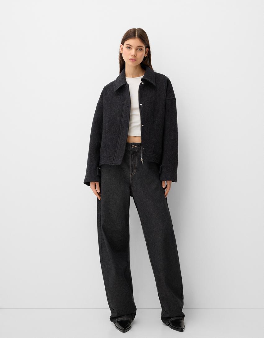 Giubbotti Bershka Piumino Donna Oversized Bomber Giacca Varsity