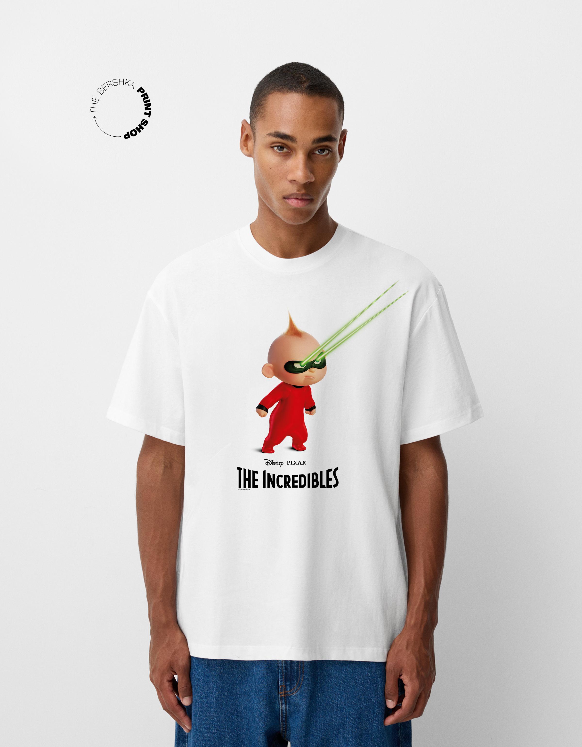 Bershka T-Shirt The Incredibles Herren S Weiss