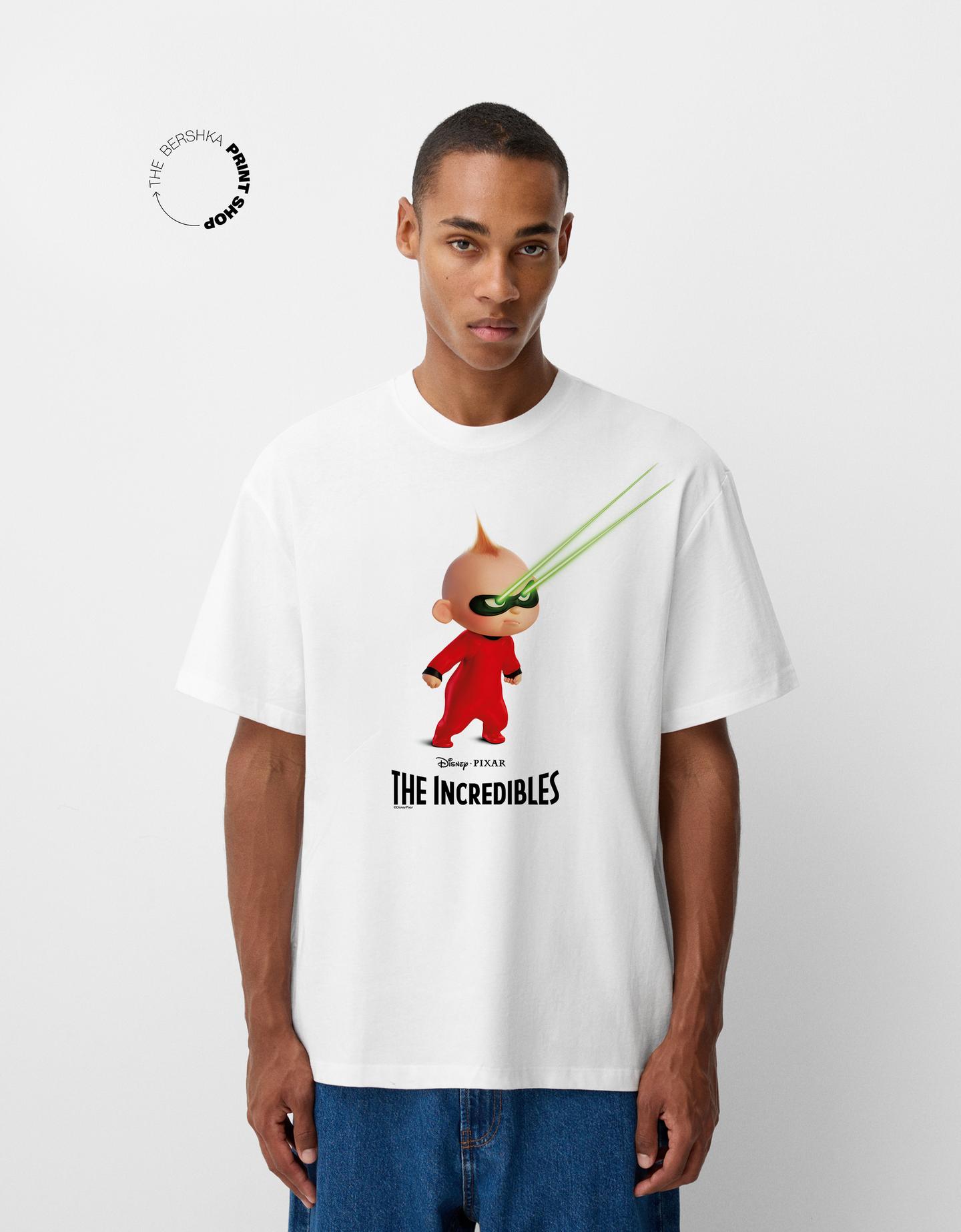 Bershka Camiseta The Incredibles Manga Corta Hombre Xl Blanco