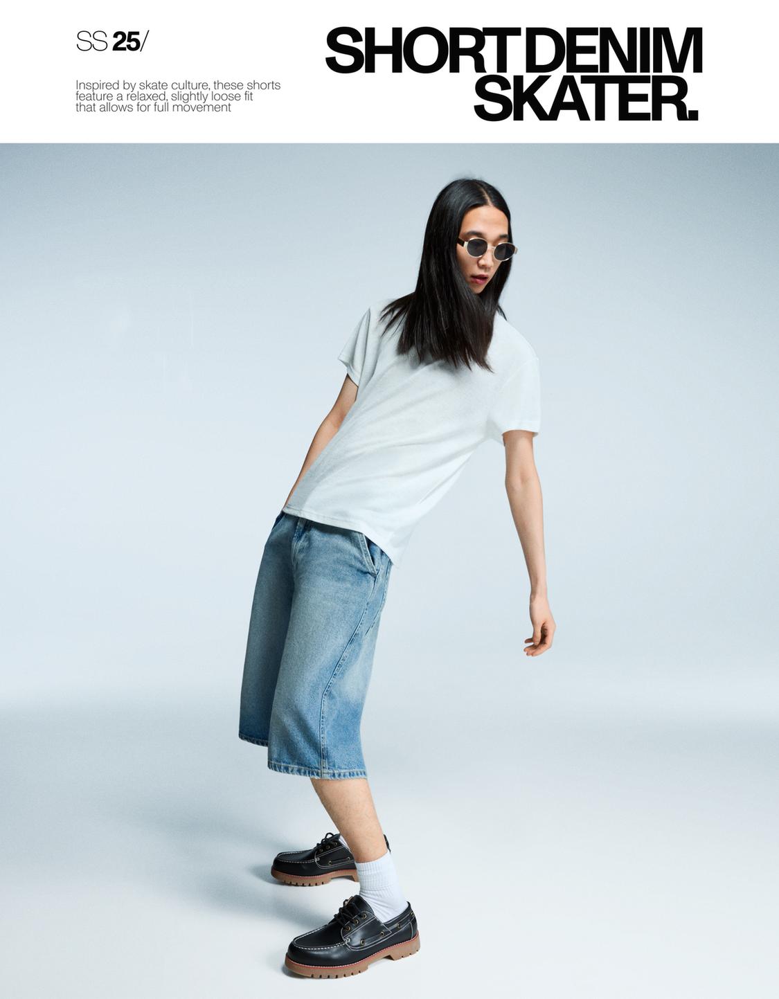 Denim skater Bermuda shorts