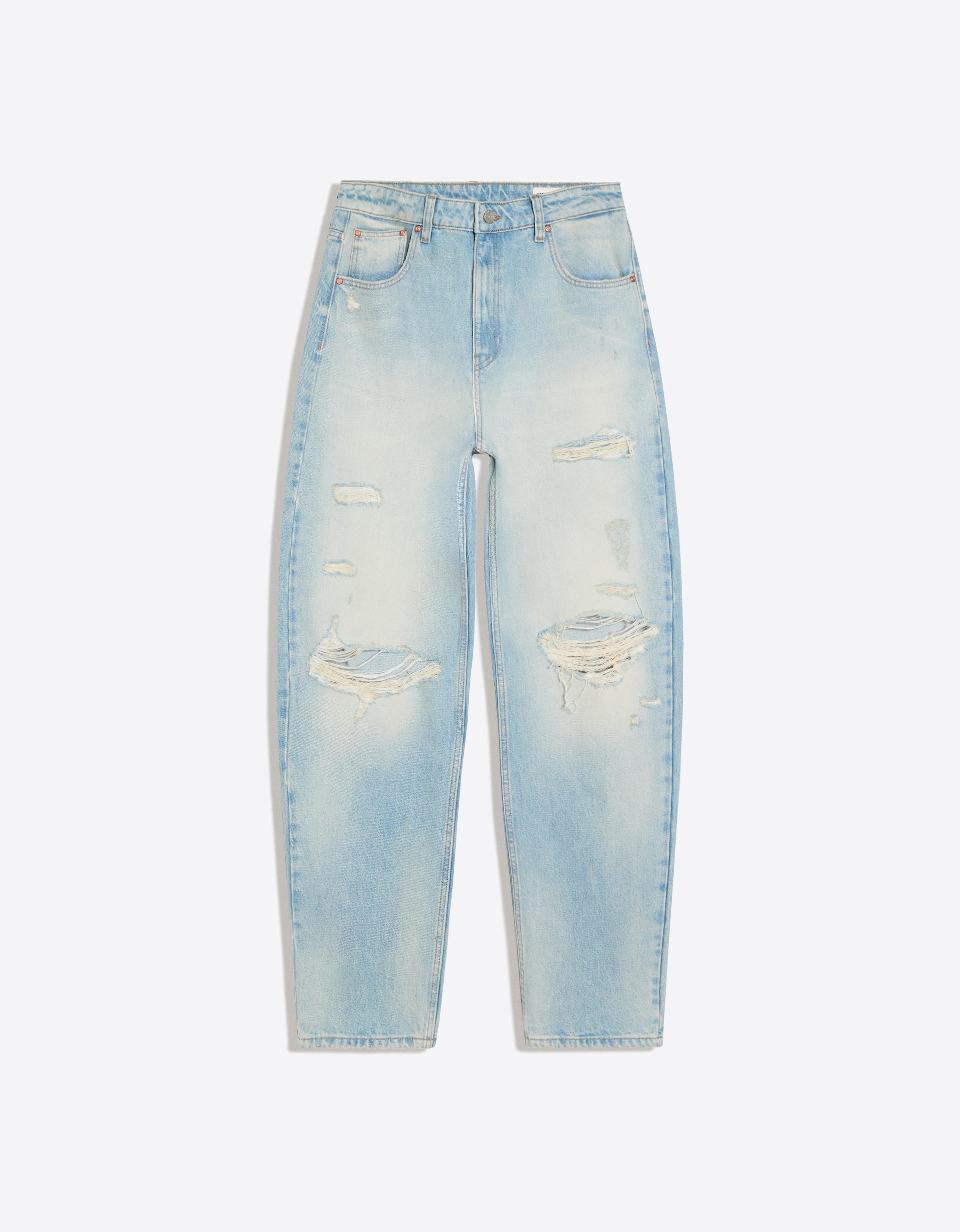 Ripped loose fit jeans — Light blue