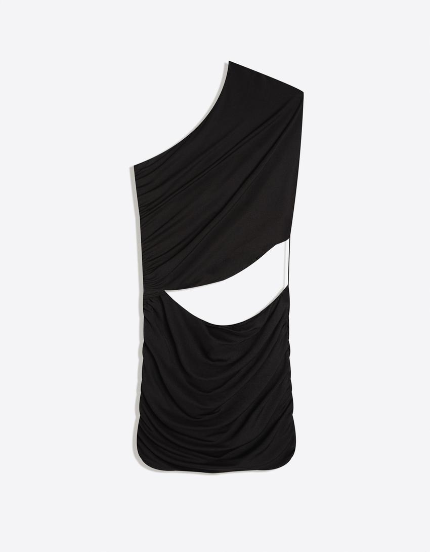 Cut-out mini dress-Black