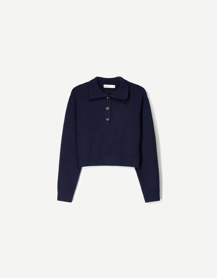 Polo collar sweater
