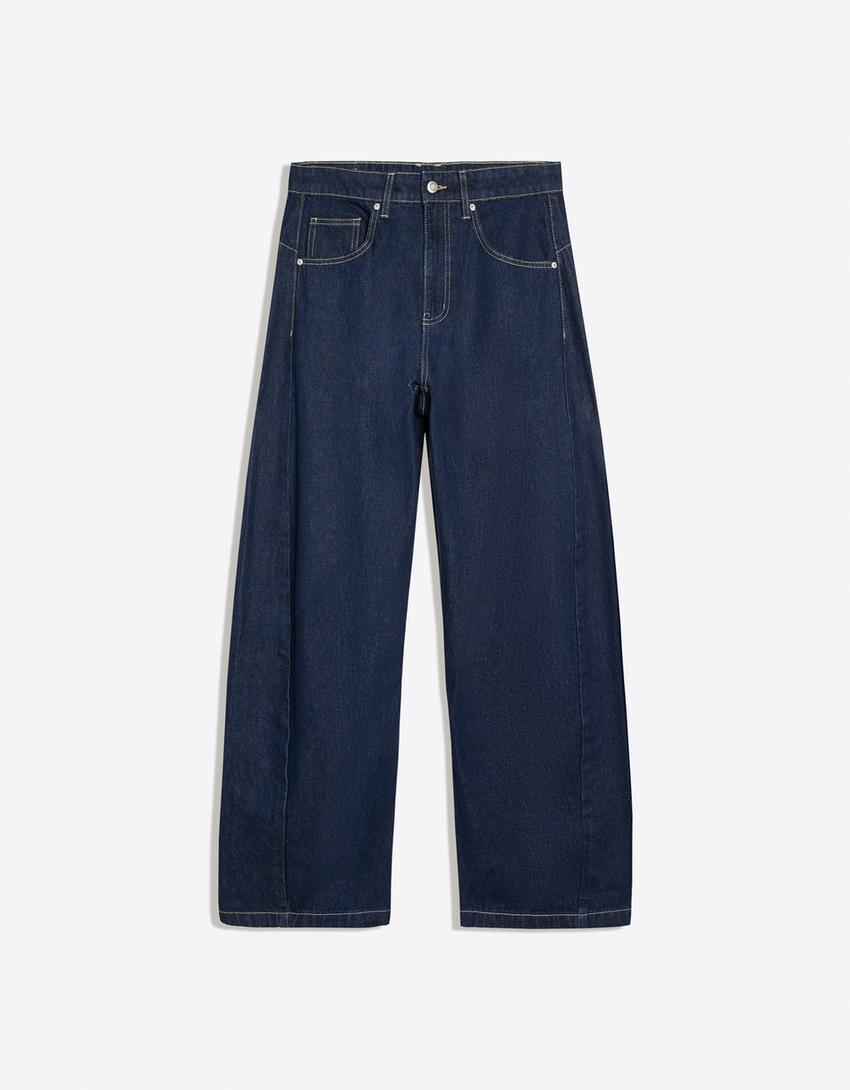 Jeansy o kroju twisted fit-Granatowy