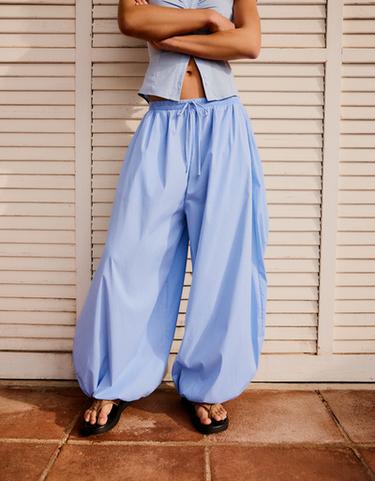Poplin bloomer trousers — Blue 3