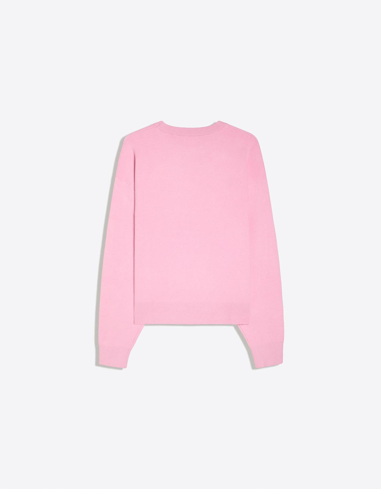 Printed round neck jumper — Pink