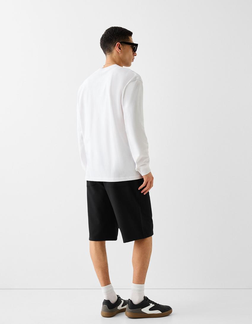 Bermuda tailoring wide fit-Noir-2