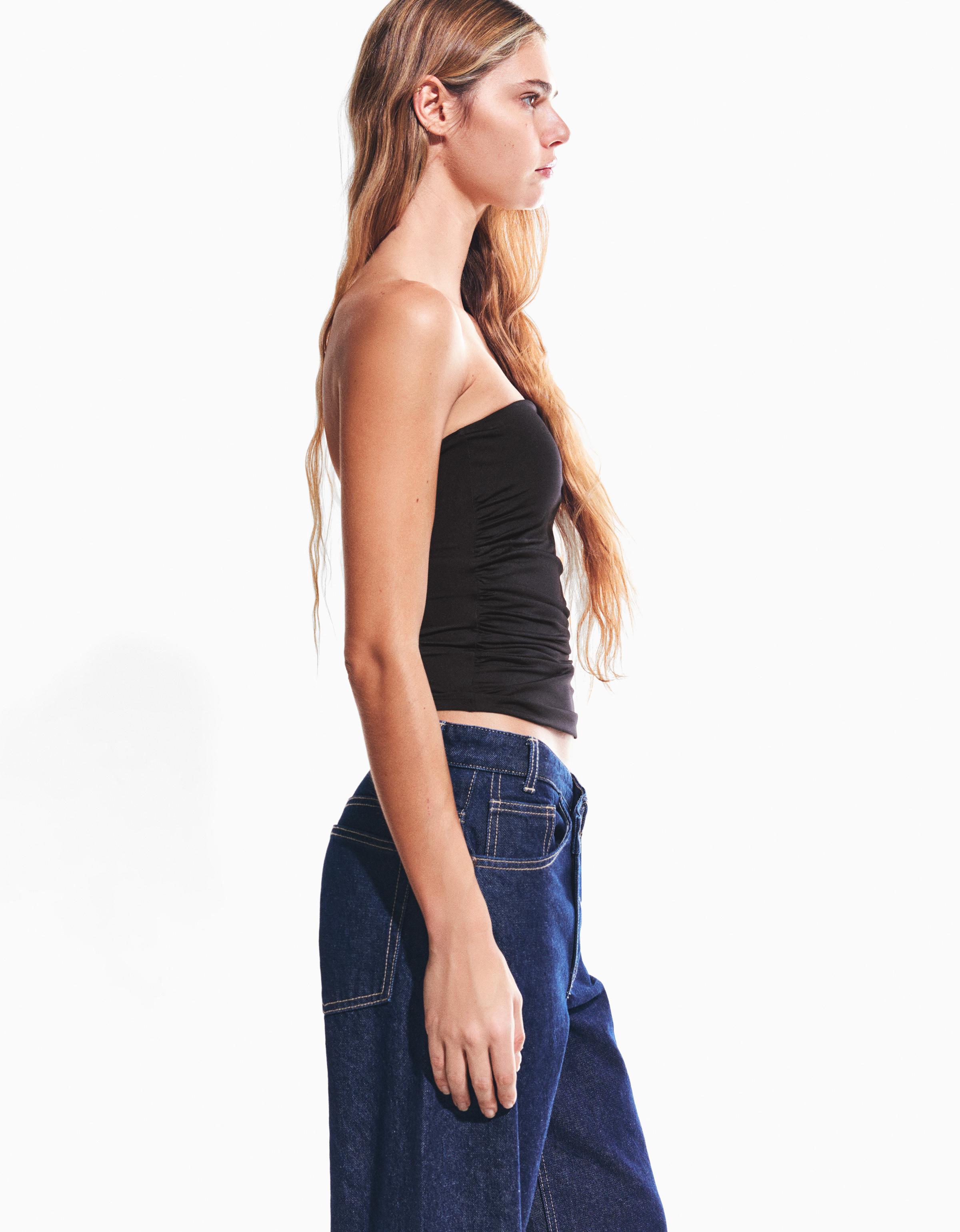 Büzgülü bandeau top - Görsel 72