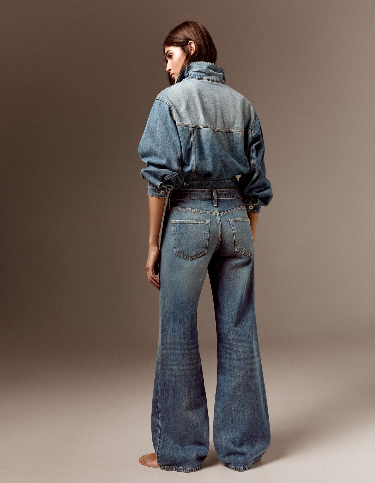 Low-rise straight jeans — Light blue