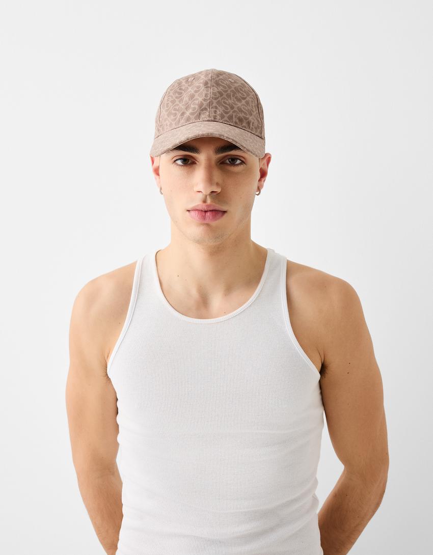 كاب أحادي اللون-بني-3